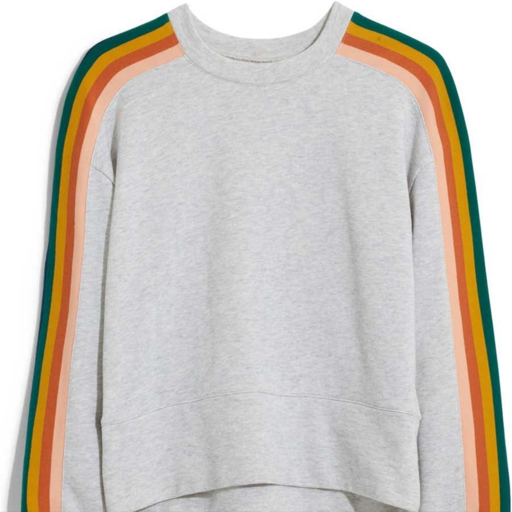 Madewell rainbow inset crop sweatshirt rare